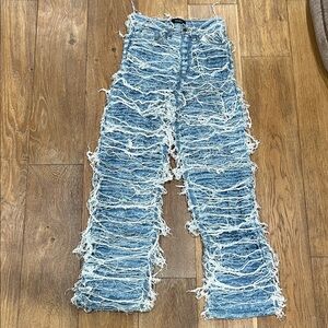 Distressed Blue Denim Jeans. Very RARE
